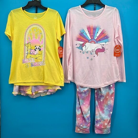Girls Long & Short Pajama Lounge Sleep 2pc Set, 2-Pack Size XL - Picture 1 of 8